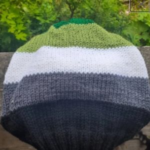Aromantic inspired hand knitted hat